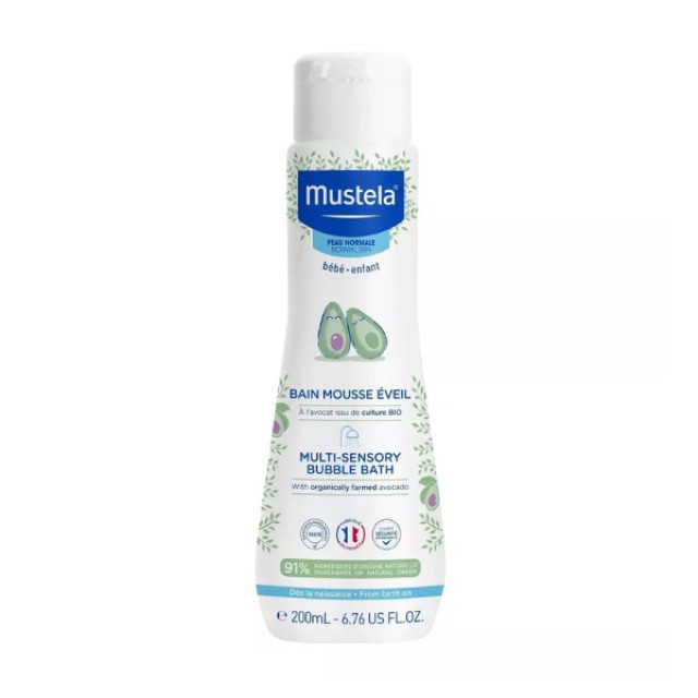 Mustela Multi-Sensory Bubble Bath Βρεφικό Αφρόλουτρο για Σώμα και Μαλλιά 200ml