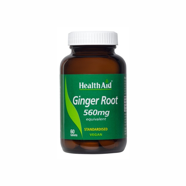 Health Aid Ginger Root 560mg Συμπλήρωμα Διατροφής με Πιπερόριζα για Υγιές Γαστρεντερικό Σύστημα, 60 Ταμπλέτες