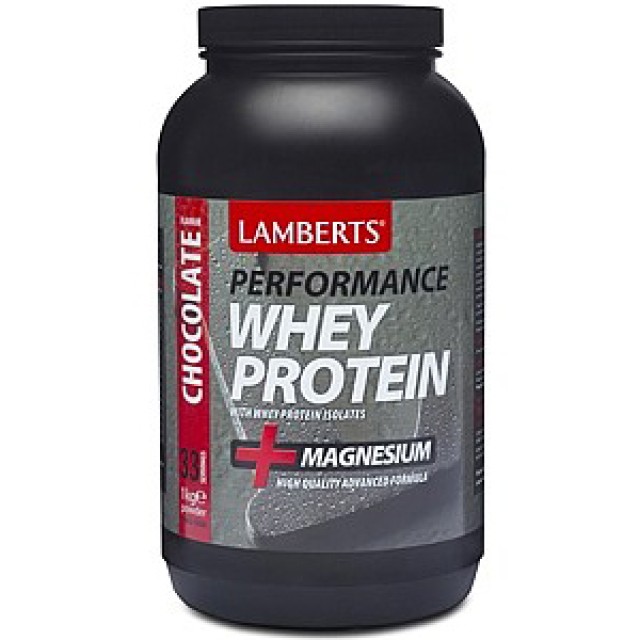 Lamberts Whey Protein & Magnesium Πρωτεΐνη Ορού Γάλακτος Με Γεύση Σοκολάτα, 1000gr
