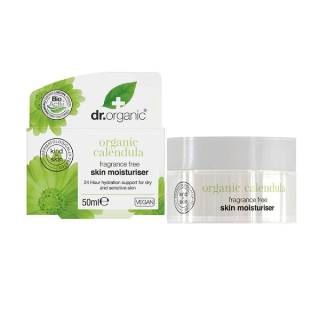 Dr Organic Calendula Fragrance Free Skin Moisturiser Cream Ενυδατική Κρέμα Προσώπου, 50ml