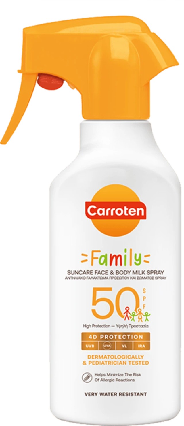 Carroten Family Suncare Face & Body Milk Spray SPF50 Αντηλιακό Γαλά...