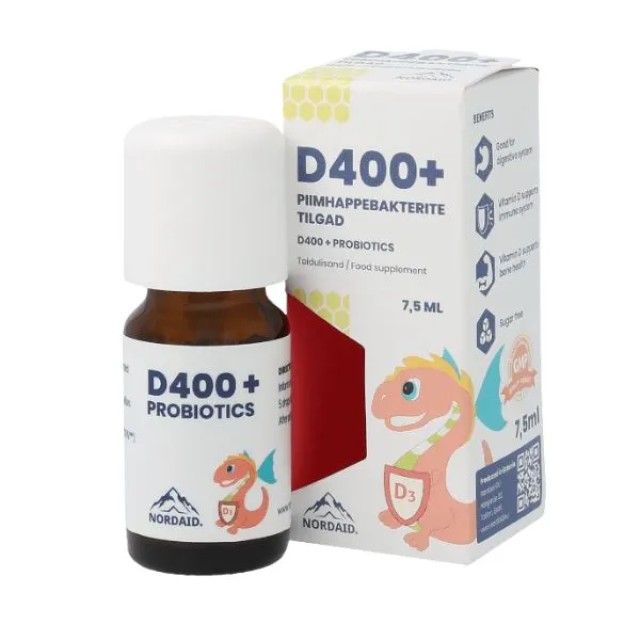 Nordaid D400+ Probiotics Drops Βιταμίνη D3 με Προβιοτικά για Βρέφη,...