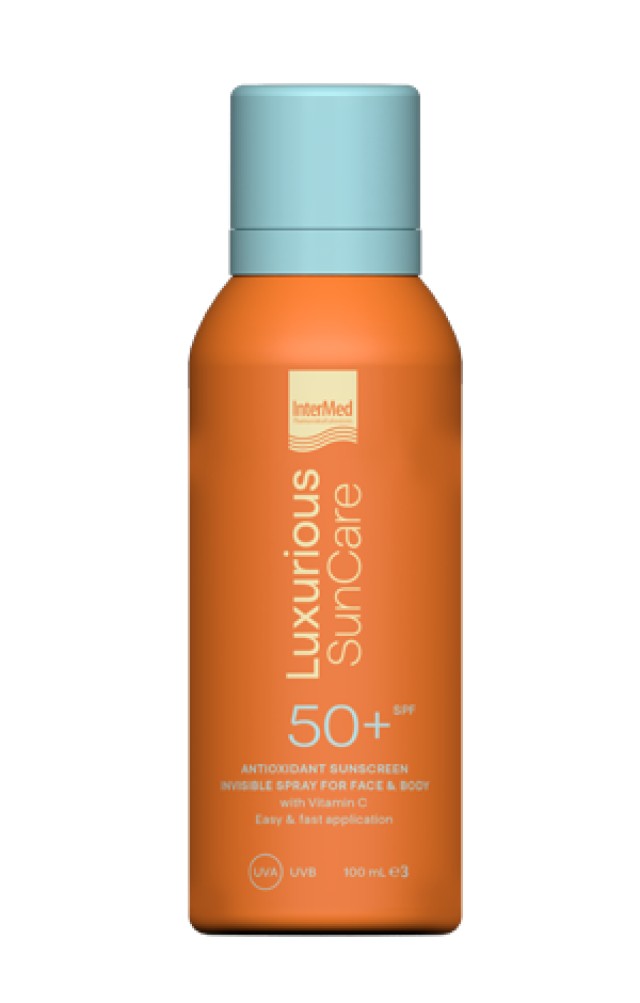 Luxurious Suncare Antioxidant Sunscreen Invisible Spray SPF 50+ Αντηλιακό Σπρέι για Πρόσωπο & Σώμα, 100ml
