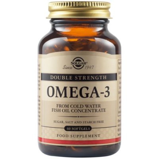 Solgar Double Strength Omega 3 Διπλής Δράσης, 60 Μαλακές Κάψουλες