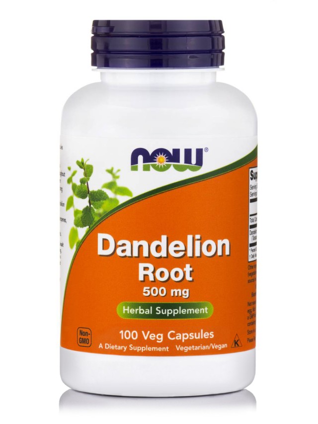 Now Dandelion Root 500 mg Συμπλήρωμα από Πικραλίδα, 100 Κάψουλες