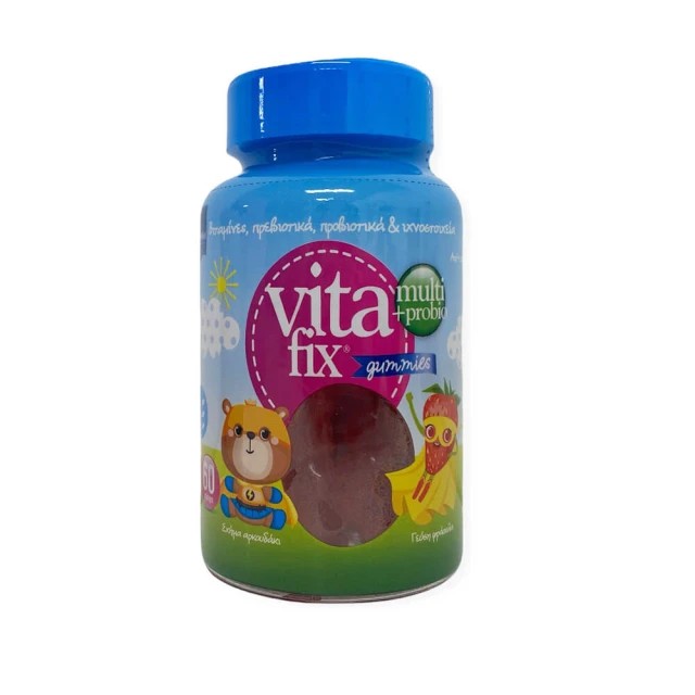 Intermed Vitafix Multi + Probio Gummies Ζελεδάκια Με Γεύση Φράουλα,...