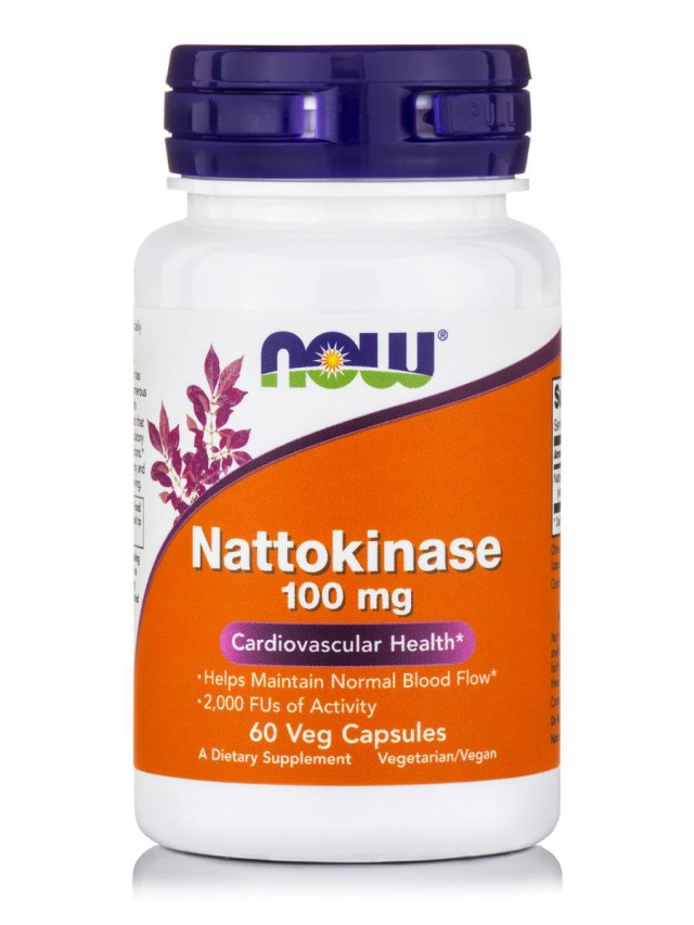Now Nattokinase 100 mg Συμπλήρωμα Διατροφής για την Καρδιά και το Κυκλοφορικό, 60 Κάψουλες