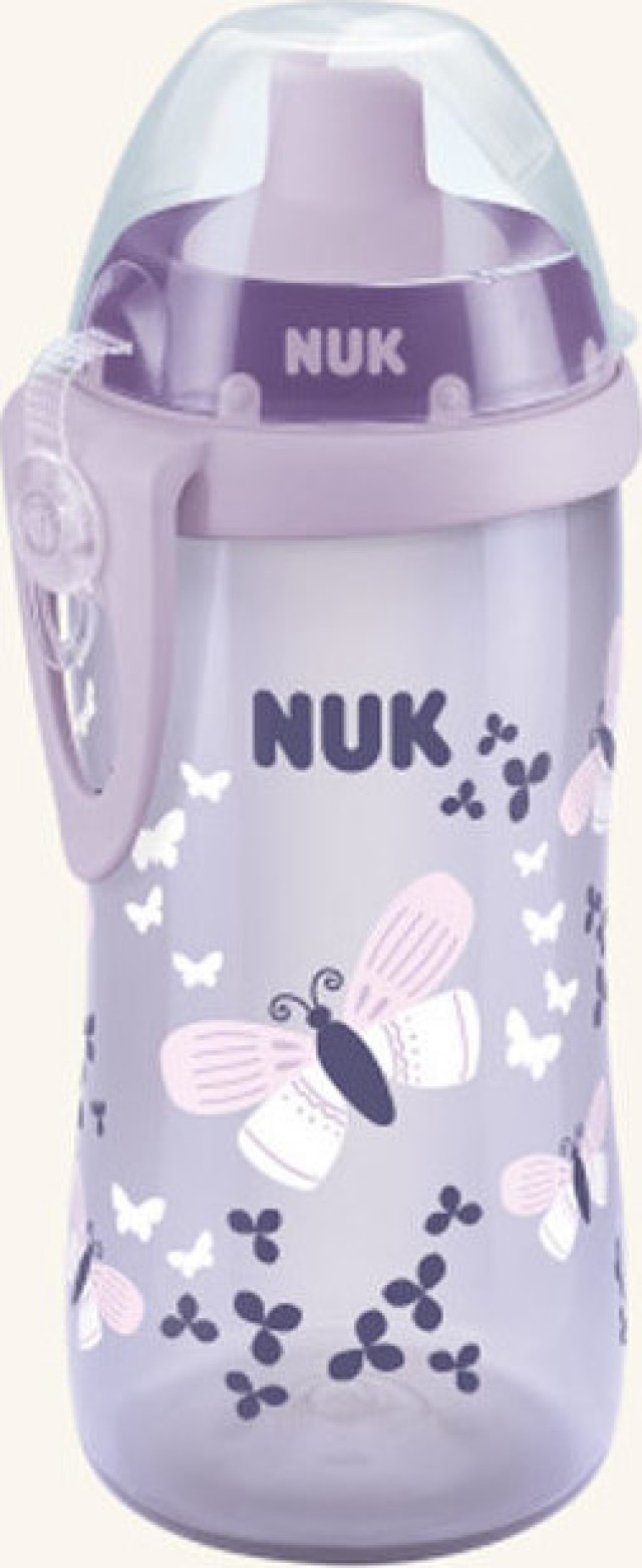 Nuk Flexi Cup Παγούρι Με Καλαμάκι 12m+ Χρώμα:Μωβ  330ml [10255410]
