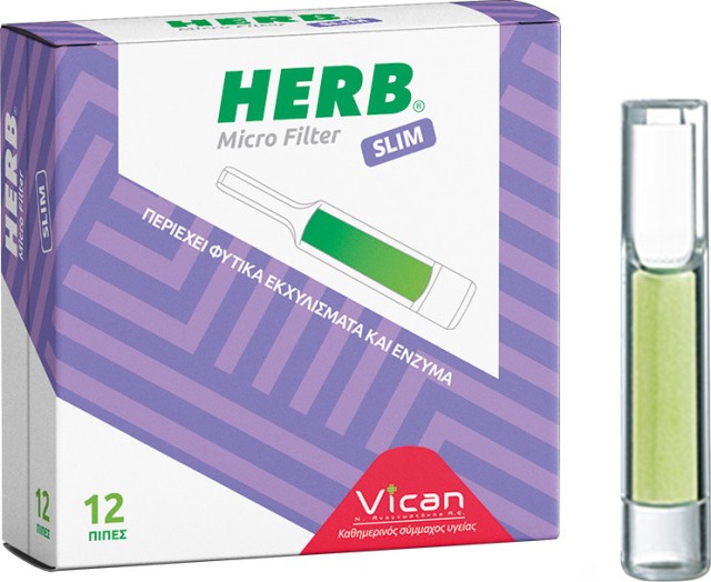 HERB Micro Filter, 12 πίπες για Slim τσιγάρο