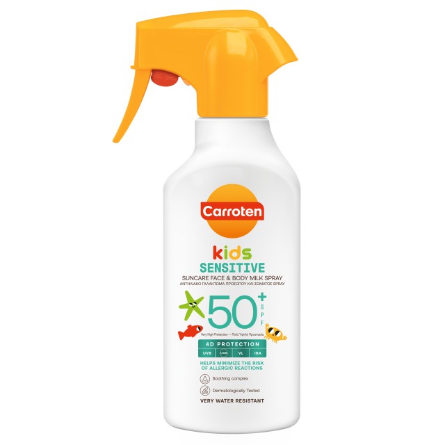 Carroten Kids Sensitive Suncare Face & Body Milk Spray SPF50+ 270ml