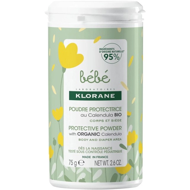 Klorane Bebe Protective Powder with Organic Calendula Βρεφική Πόύδρ...