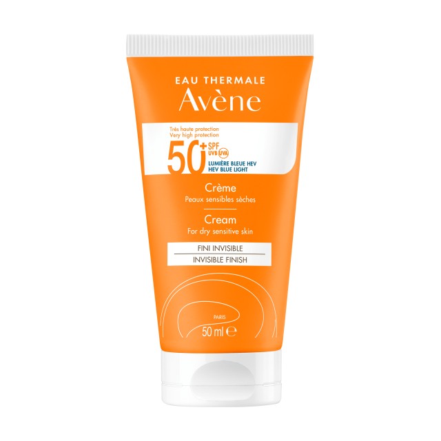 Avène Soins Solaire Αντηλιακή Κρέμα Προσώπου SPF50+ για το Ξηρό και Eυαίσθητο Δέρμα, 50ml