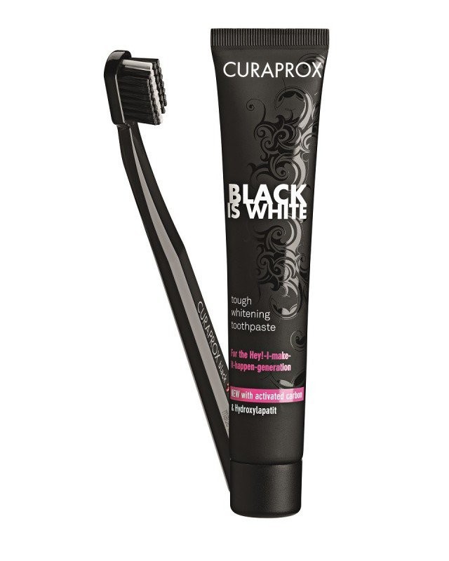 Curaprox SET Black Is White Λευκαντική Οδοντόκρεμα 90ml + Οδοντόβουρτσα CS5460