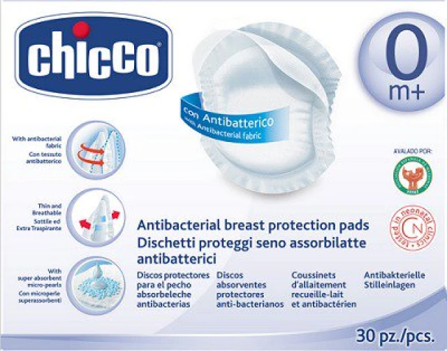 Chicco Breast pads antibacterial 30pcs 0m+