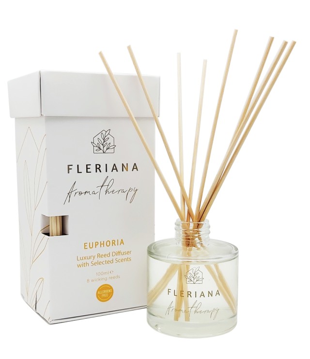 Fleriana Aromatherapy Euphoria Luxury Reed Diffuser Αρωματικά Sticks για Ευφορία & Αναζωογόνηση, 100ml