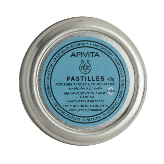 Apivita Pastilles Παστίλιες με Ευκάλυπτο & Πρόπολη για τον Ερεθισμένο Λαιμό, 45gr