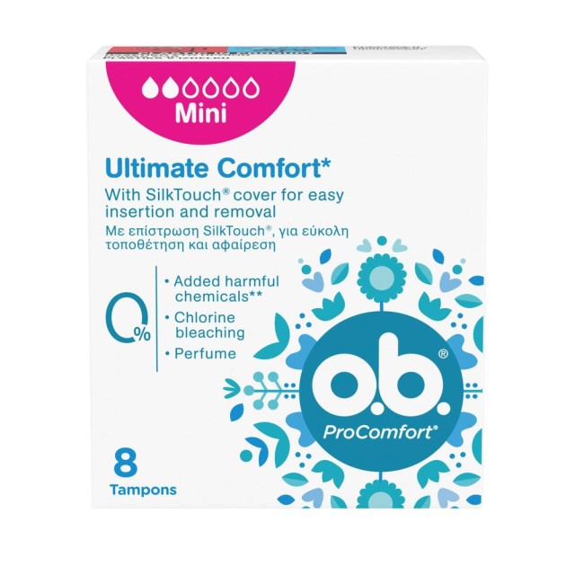O.B.® Pro Comfort Mini Ταμπόν, 8 Τεμάχια