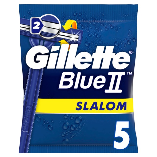 Gillette Blue II Slalom Ανδρικά Ξυραφάκια μίας Χρήσης, 5τμχ
