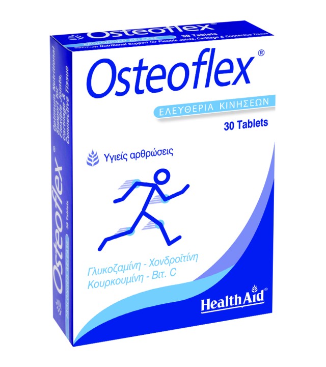 Health Aid Osteoflex Συμπλήρωμα Διατροφής Βραδείας Αποδέσμευσης με Γλυκοζαμίνη & Χονδροϊτίνη για Αναδόμηση Aρθρώσεων, 30 Ταμπλέτες