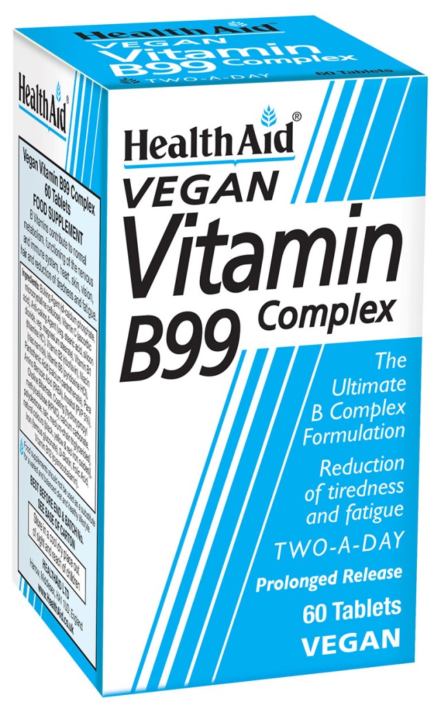 Health Aid B99 Complex Prolonged Release Συμπλήρωμα Διατροφής με Ενισχυμένο Συνδυασμό Βιταμινών Συμπλέγματος Β, 60 Ταμπλέτες