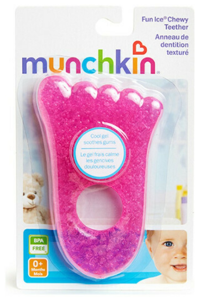 Munchkin Fun Ice Foot Chewy Teether Purple Μωβ Μασητικός Κρίκος Οδοντοφυΐας 0 + Μηνών 1 Τεμάχιο