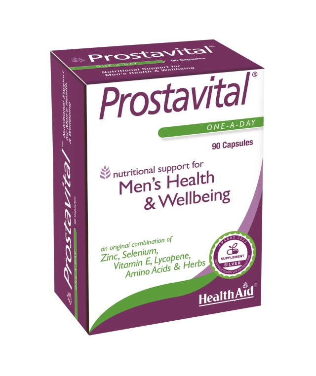 Health Aid Prostavital Συμπλήρωμα Διατροφής με Βιταμίνες, Μέταλλα & Φυτικά Εκχυλίσματα για την Υγεία του Προστάτη, 90 Κάψουλες