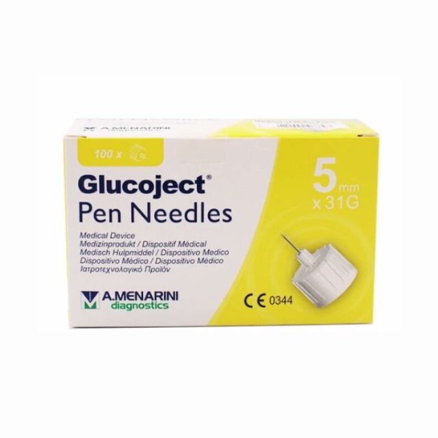 Glucoject Pen Needles 31G 5mm Βελόνες Ινσουλίνης, 100τμχ