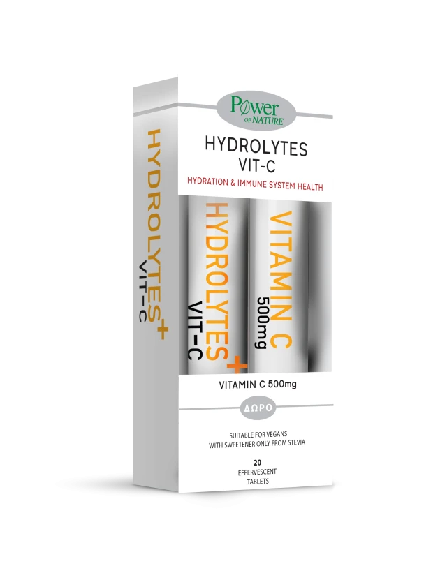 Power Health Hydrolytes Plus Vit.C + Δώρο Vit.C 500mg, 20+20 Aναβράζοντα Δισκία