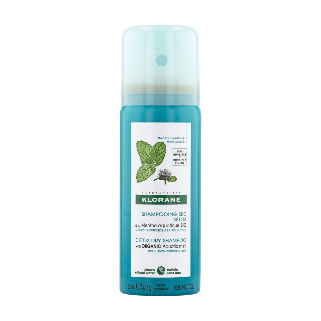 Klorane Aquatic Mint Dry Shampoo Ξηρό Σαμπουάν Με Βιολογική Υδάτινη Μέντα Για Κάθε Τύπο Μαλλιών 50ml