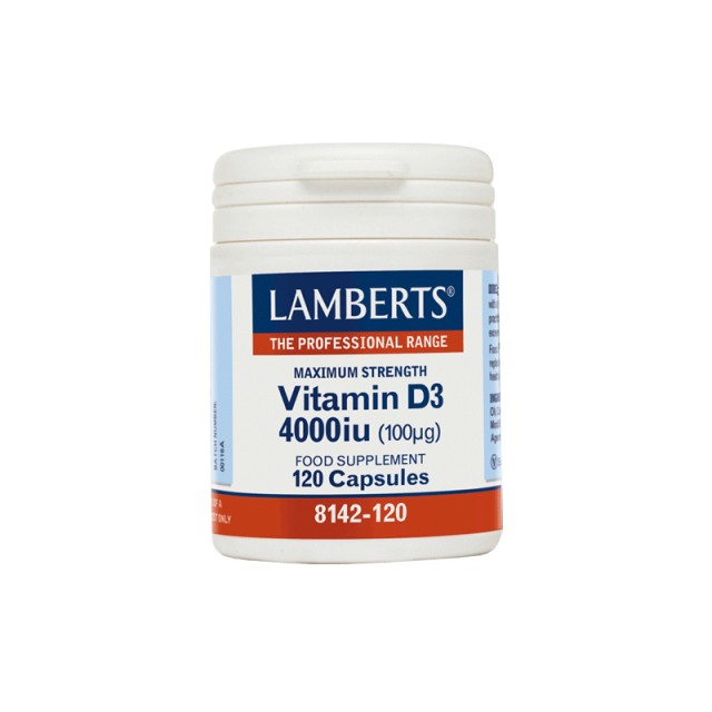 Lamberts Vitamin D3 4000IU Συμπλήρωμα Διατροφής Βιταμίνη D, 120 Κάψουλες