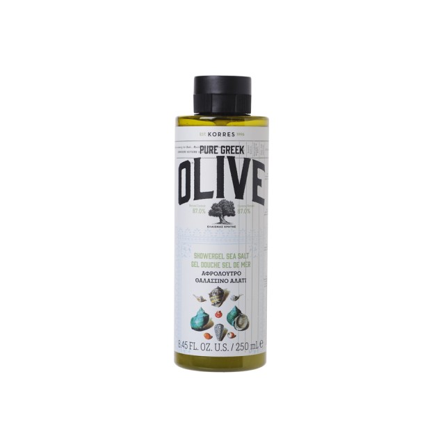 Korres Pure Greek Olive Shower Gel Sea Salt Αφρόλουτρο με Άρωμα Θαλασσινό Αλάτι, 250ml