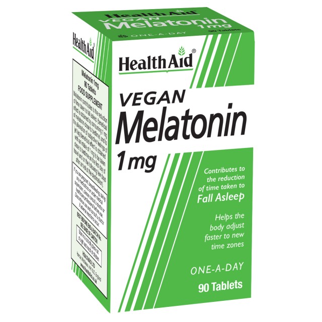Health Aid Melatonin 1mg Συμπλήρωμα Μελατονίνης Φυτικής Προέλευσης, 90 Ταμπλέτες