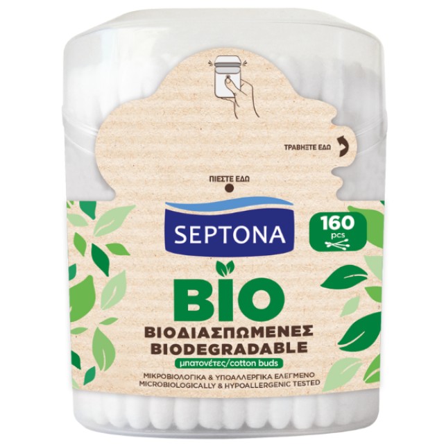 Septona Μπατονέτες Βιοδιασπώμενες σε Κουτί, 160τμχ