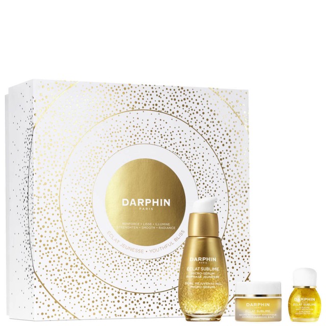 Darphin Youthful Bliss Promo με Eclat Sublime Dual Rejuvenating Micro-Serum Υβριδικός Ορός Λάμψης & Αντιγήρανσης 30ml & Δώρο Eclat Sublime Aromatic Cleansing Balm 15ml & 8-Flower Golden Nectar 4ml, 1 Σετ