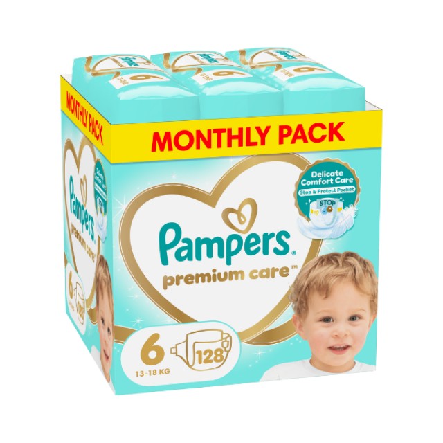 Pampers Premium Care Πάνα Μέγεθος 6 (13kg-18kg), 128τμχ