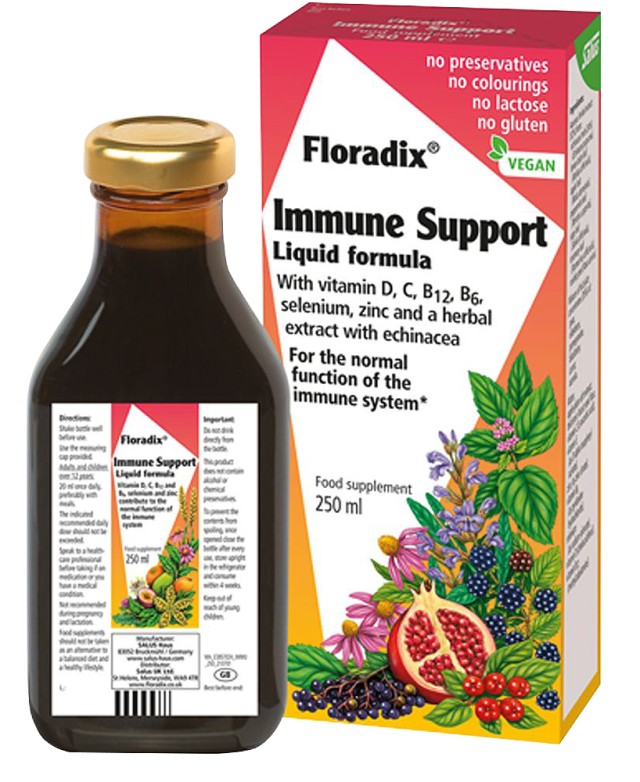 Power Health Floradix Immune Support Liquid Formula Πόσιμο Συμπλήρωμα Διατροφής για το Ανοσοποιητικό, 250ml