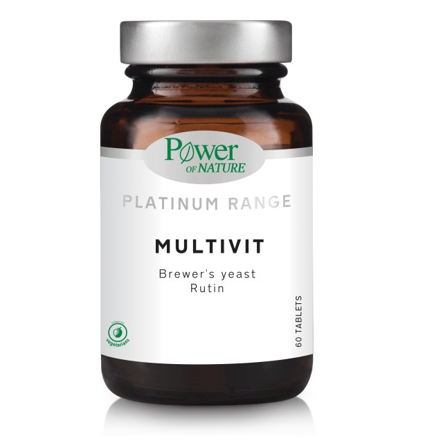 Power of Nature Platinum Range Multivit Πολυβιταμίνη Με Μαγιά Μπύρας & Ρουτίνη, 60 Δισκία