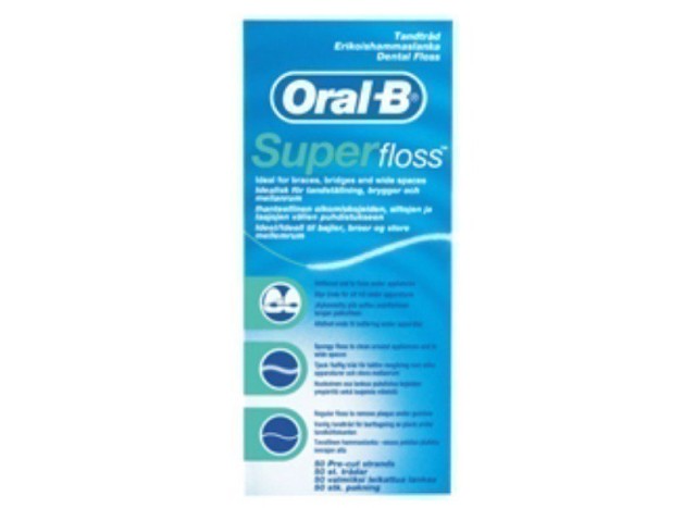 Oral-B Super Floss Οδοντικό Νήμα με Κερί & Γεύση Μέντα, 50τμχ