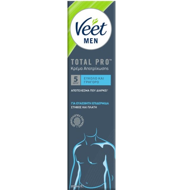 Veet Men Total Pro Ανδρική Κρέμα Αποτρίχωσης Σώματος για Ευαίσθητες...