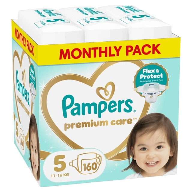 Pampers Premium Care Monthly Pack No.5 (11-16kg) Βρεφικές Πάνες, 16...