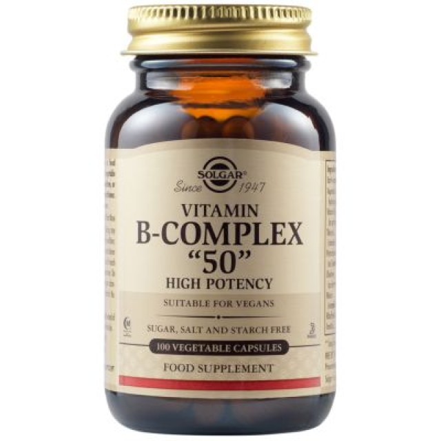 Solgar Formula B-Complex 50 Συμπλήρωμα Διατροφής, 100 Φυτικές Κάψουλες