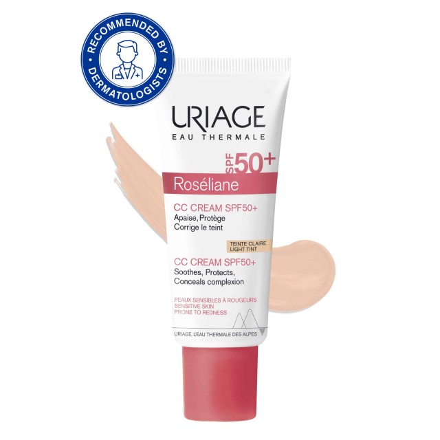 Uriage Roseliane CC Light Tint  SPF50+ Ενυδατική Προστατευτική Κρέμα  με Χρώμα για Ευαίσθητες Επιδερμίδες, 40ml