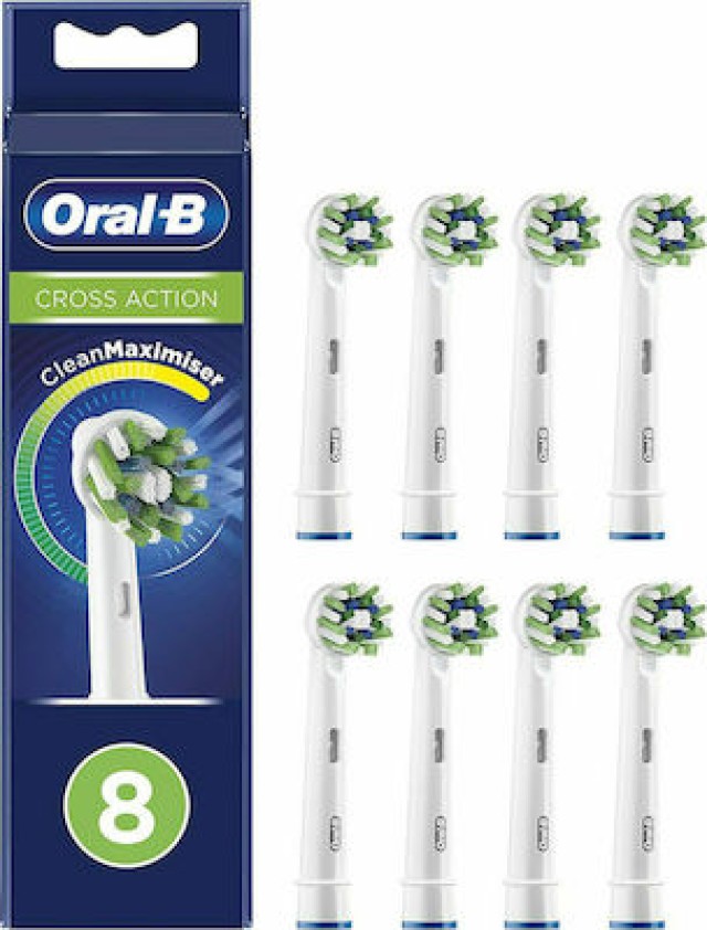 Oral-B Cross Action CleanMaximizer XXL Pack Ανταλλακτικές Κεφαλές για Ηλεκτρική Οδοντόβουρτσα, 8τμχ