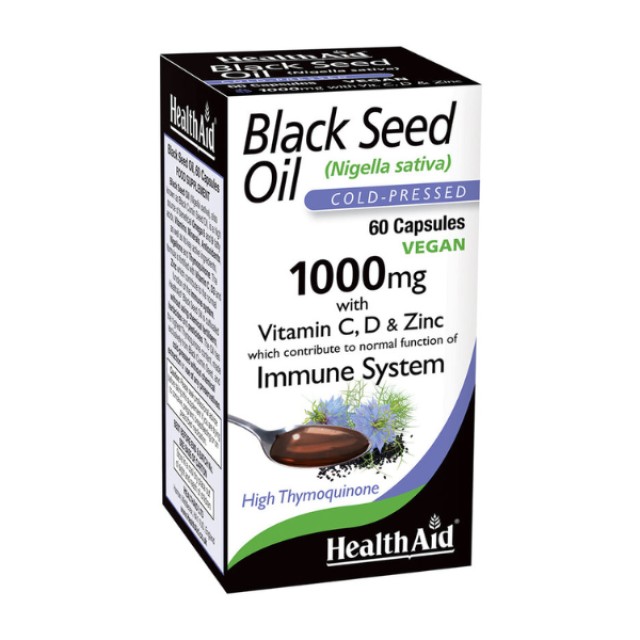 Health Aid Black Seed Oil 1000mg  Συμπλήρωμα Διατροφής για την Ενίσχυση του Ανοσοποιητικού, 60Caps