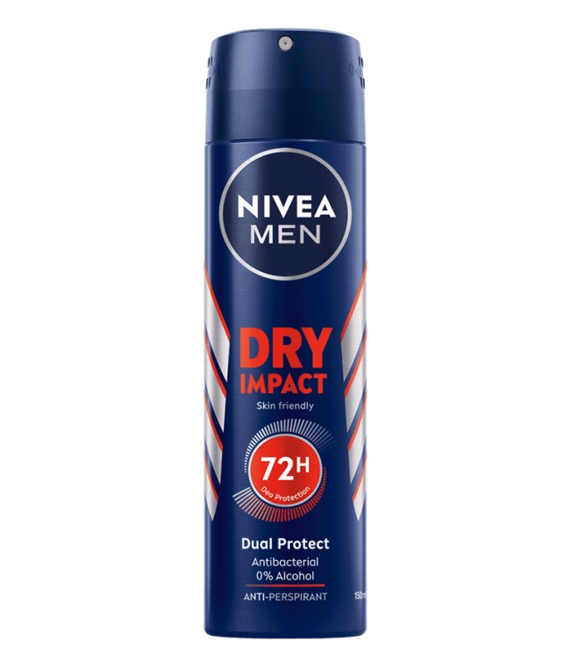 Nivea Men Dry Impact Spray Ανδρικό Σπρέι Σώματος, 150ml