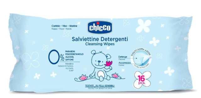 Chicco Cleansing Wipes Απαλά Μωρομάντηλα (09163-20) 16 Τεμάχια