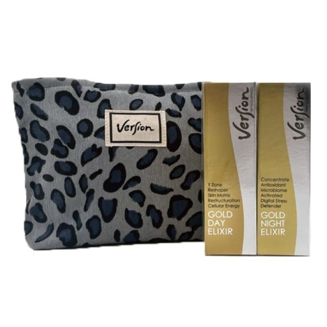 Version Derma Xmas Limited Edition Gold Day Elixir Κρέμα Ημέρας για Αναδόμηση του Προσώπου, 50ml + Gold Night Elixir Αντιρυτιδική Κρέμα Νυκτός, 50ml + Δώρο Νεσεσέρ