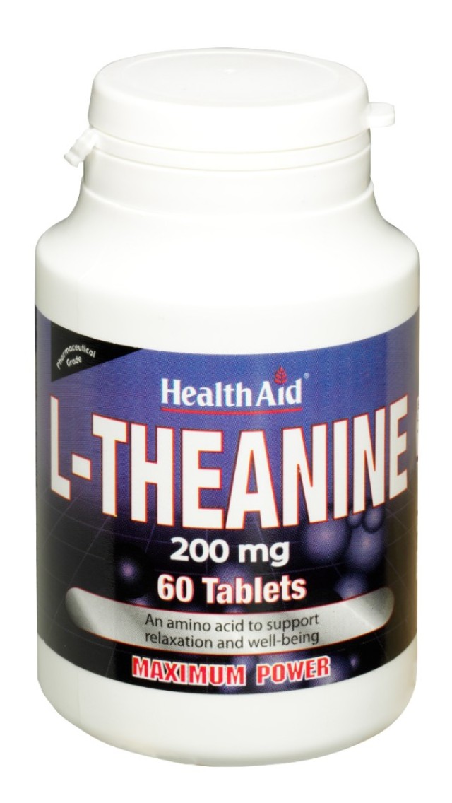 Health Aid L-Theanine 200mg Συμπλήρωμα Διατροφής με Θειανίνη για την Υποστήριξη του Νευρικού Συστήματος, 60 Ταμπλέτες