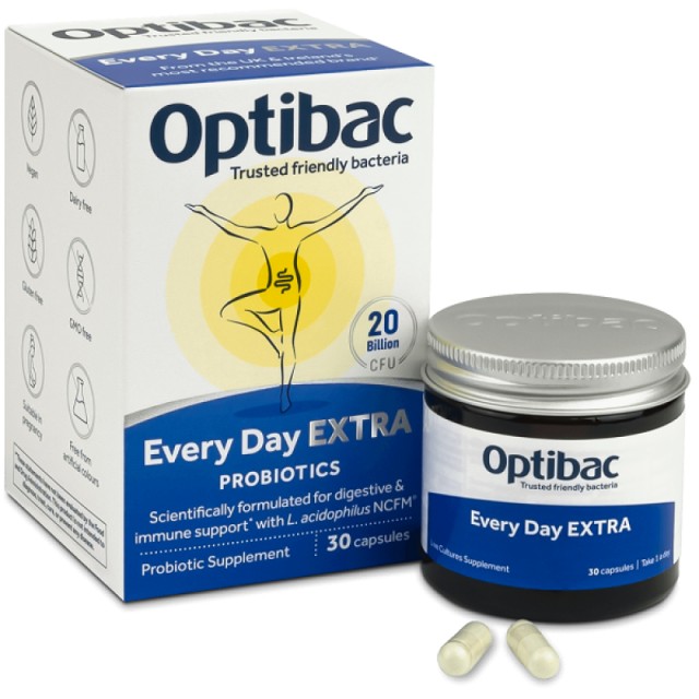 Optibac Extra Strength Συμπλήρωμα Προβιοτικών, 30 Κάψουλες