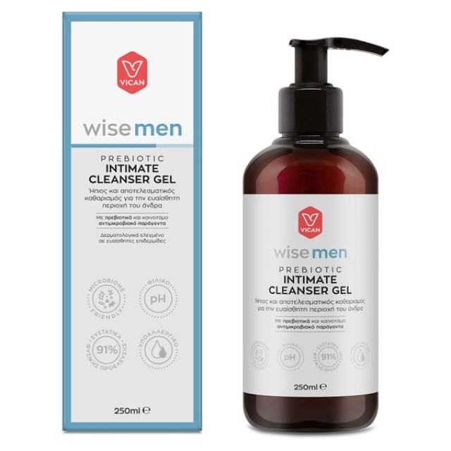 Wise Men Prebiotic Intimate Cleanser Gel Τζελ Καθαρισμού για την Ευαίσθητη Περιοχή του Άνδρα, 250ml